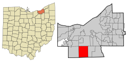 Cuyahoga County Ohio incorporated and unincorporated areas North Royalton highlighted